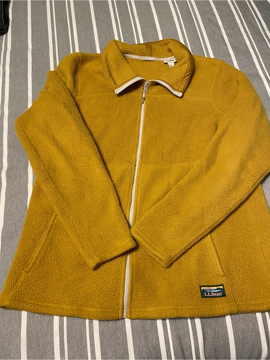 L.L. Bean Jackets & Blazers - L.L.Bean Golden Yellow Sherpa Fleece Zip Jacket